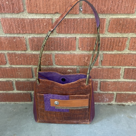 Rare James Culver Leather Croc Embossed Shoulder Bag - Picture 14 of 14